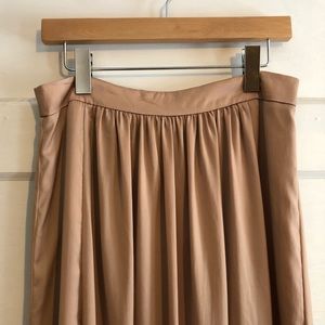 Victoria’s Secret beige satin maxi skirt.